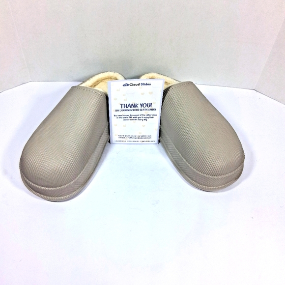 Unisex Cloud Slides Brown/Gray M 8-9 W 10-11 Felt Cushioned Slippers - Picture 1 of 10